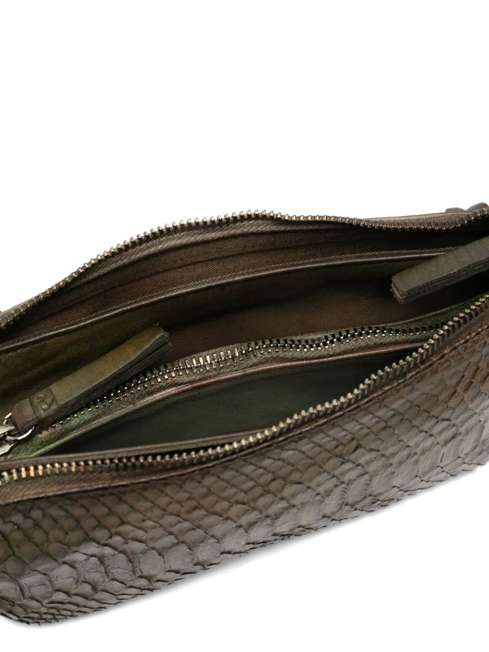 Italian artisan python handbag with adjustable strap and clutch option