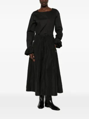 SUSANNE BOMMER black taffeta zip-detail skirt