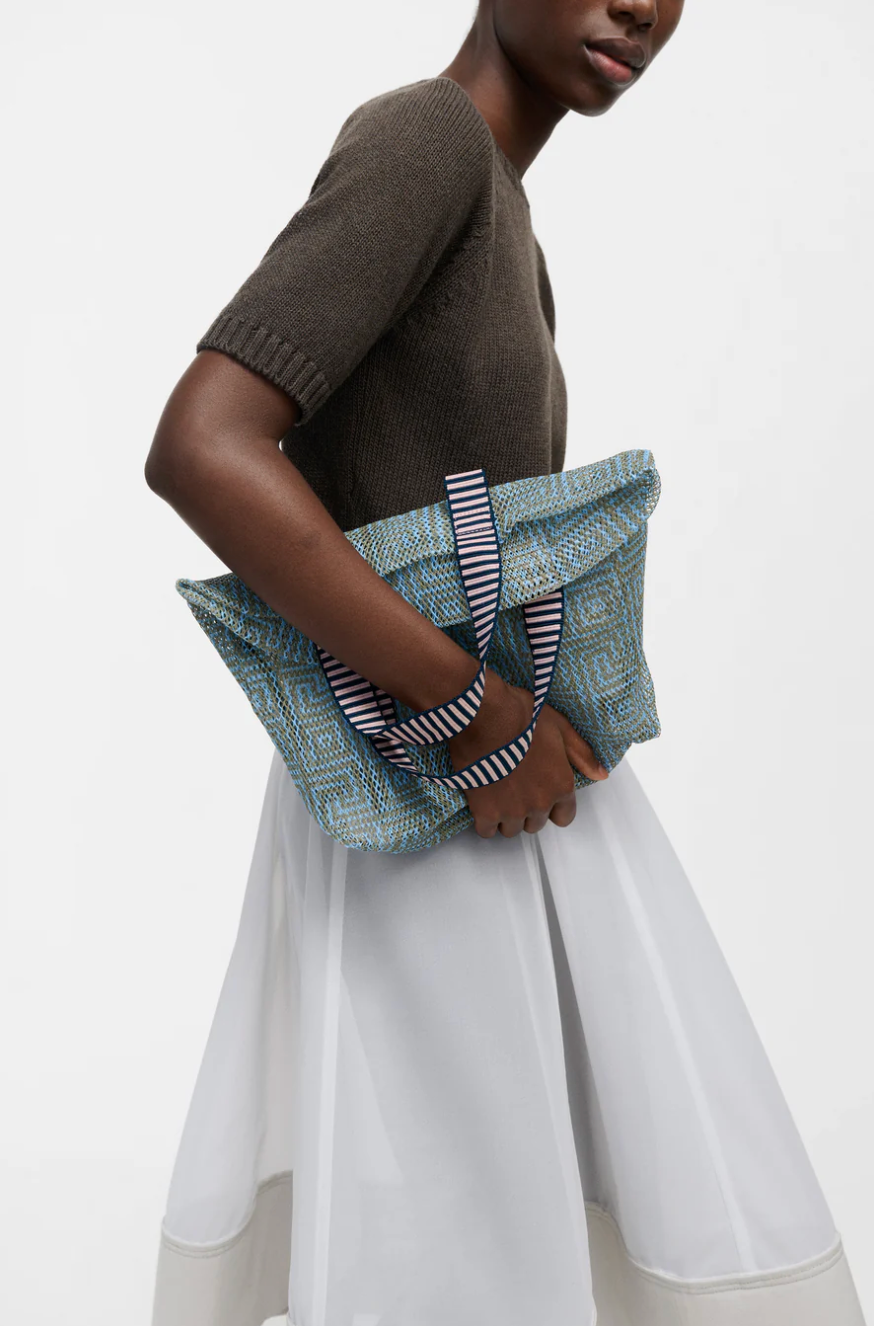 Épice Paris Kanpur small mesh tote bag Seaweed