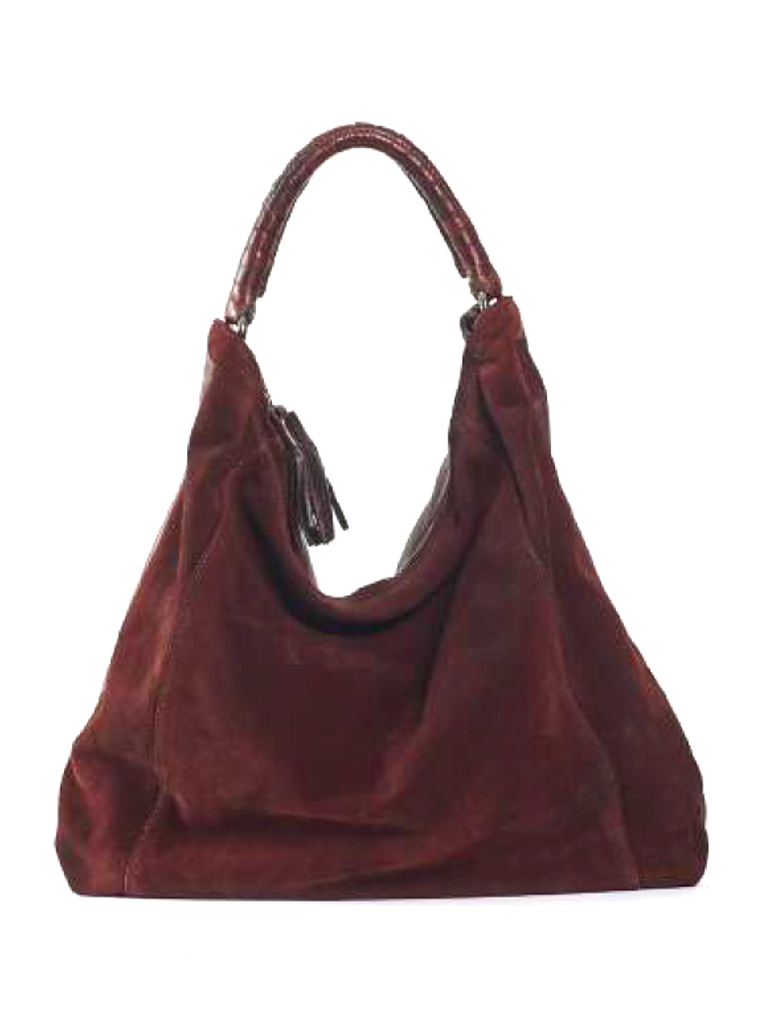 Handmade Italian wine suede leather bag by Reptile’s House