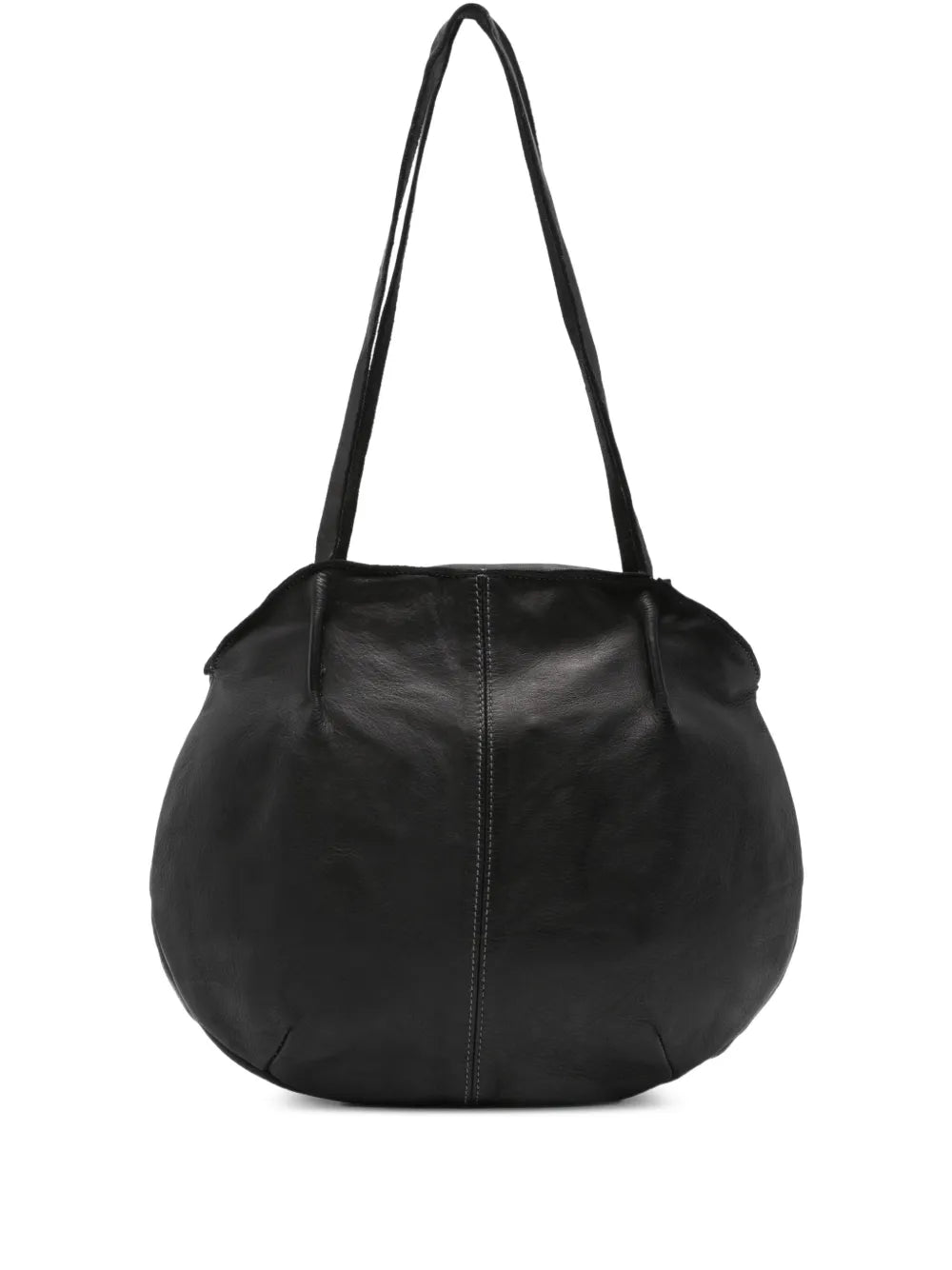 Sommet 249 black leather shoulder bag handmade in Italy – vegetable-tanned cowhide, cotton lining, Italian craftsmanship.