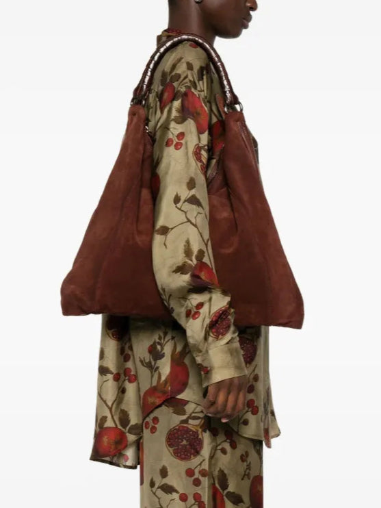 Handmade Italian wine suede leather bag by Reptile’s House