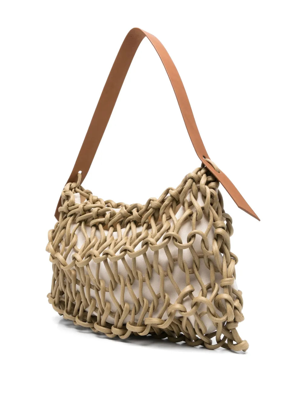 Handmade Italian woven bag Alienina Alia in camel color