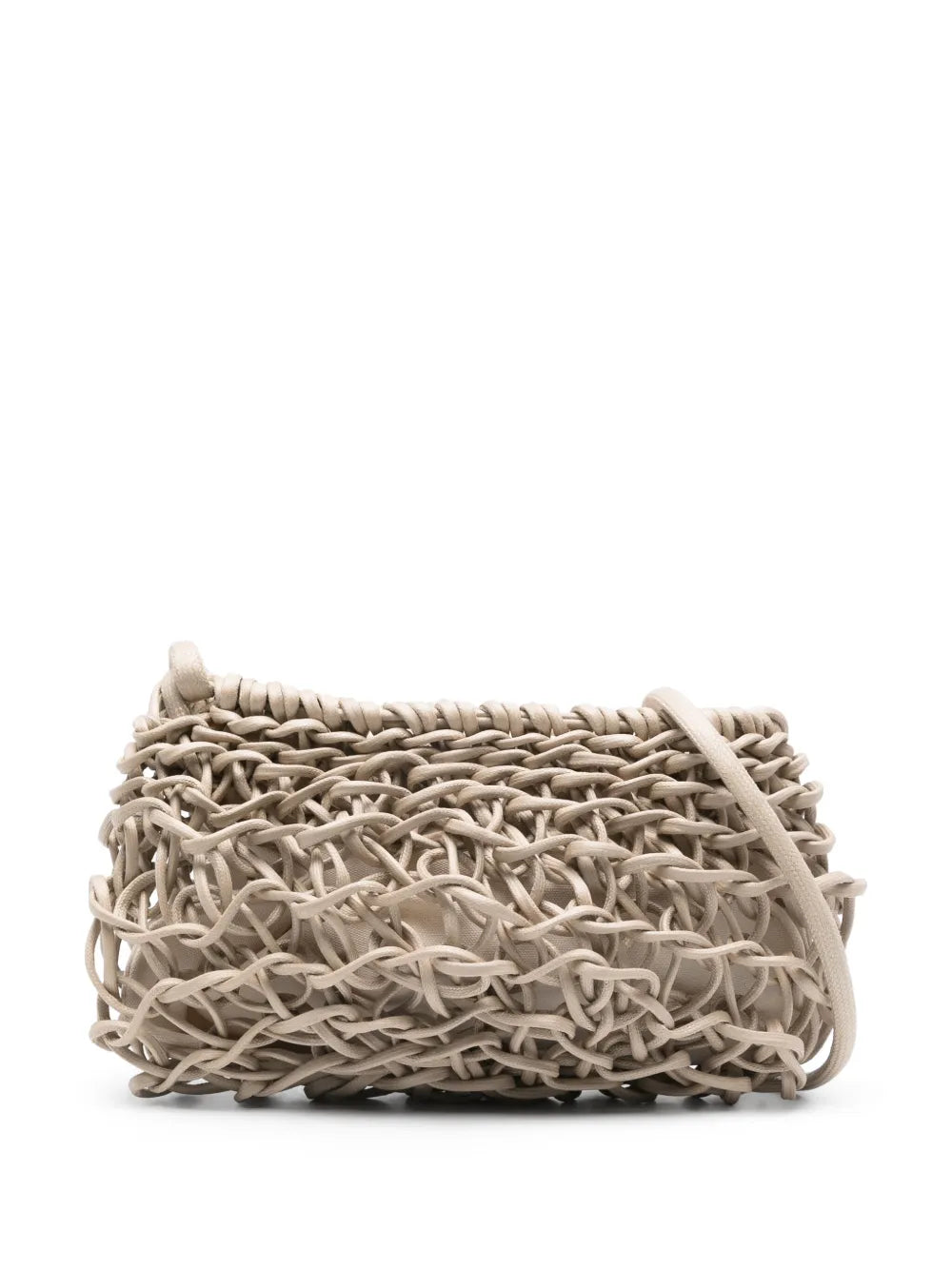 Alienina Cecilia latte woven cotton rope bag handmade in Italy