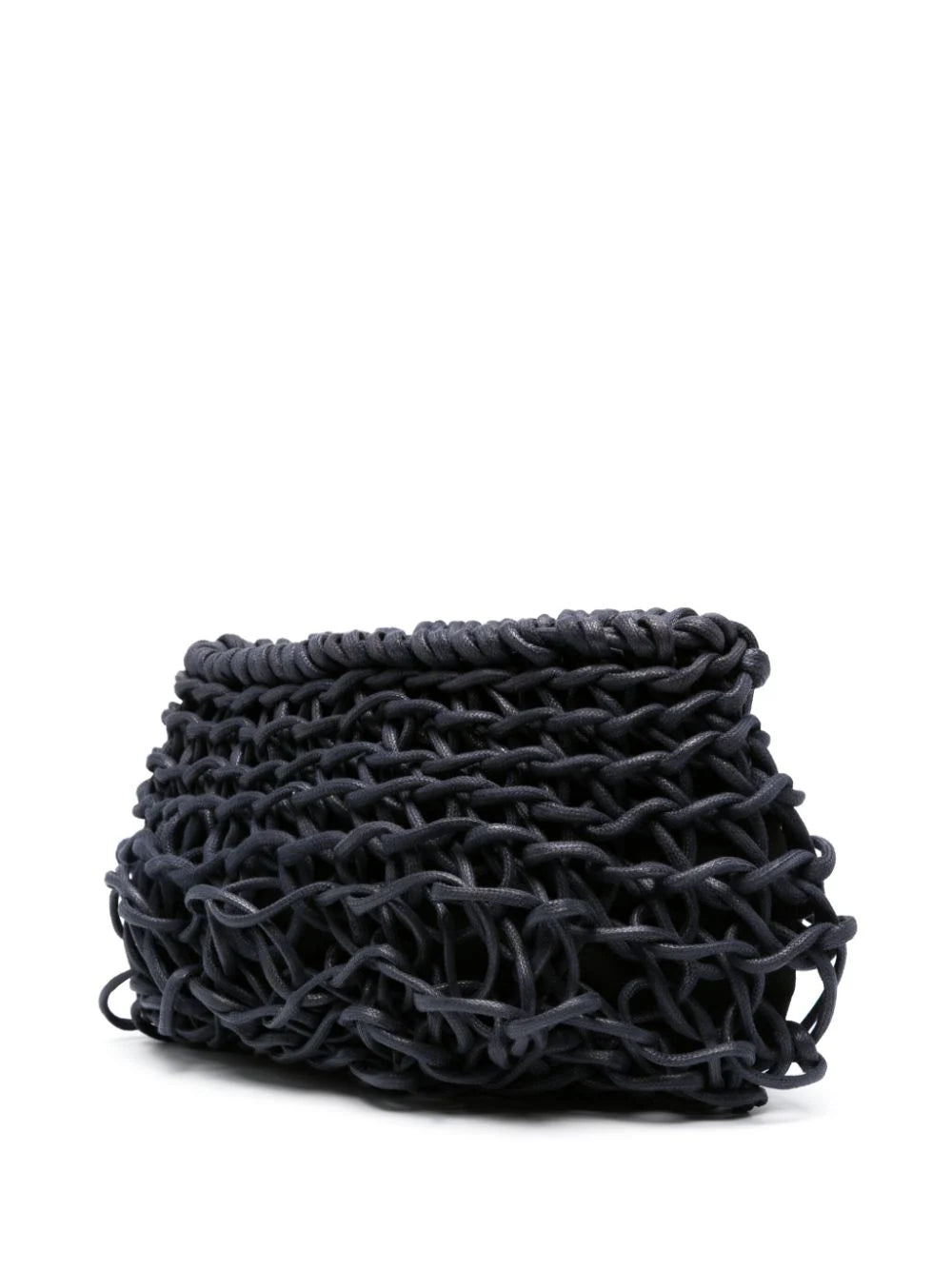 woven cotton rope bag detail navy handmade designer bag texture Alienina Cecilia