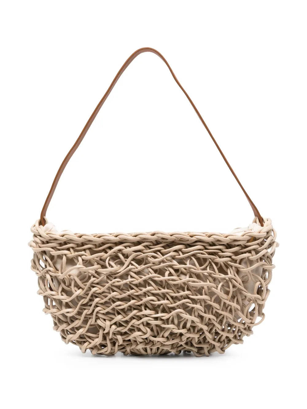 sand woven crossbody bag handmade Italy organic cotton rope bag leather strap Alienina Stella designer bag