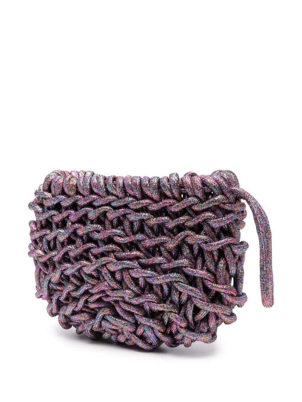handmade Italian clutch organic cotton lurex Alienina Vero purple designer bag
