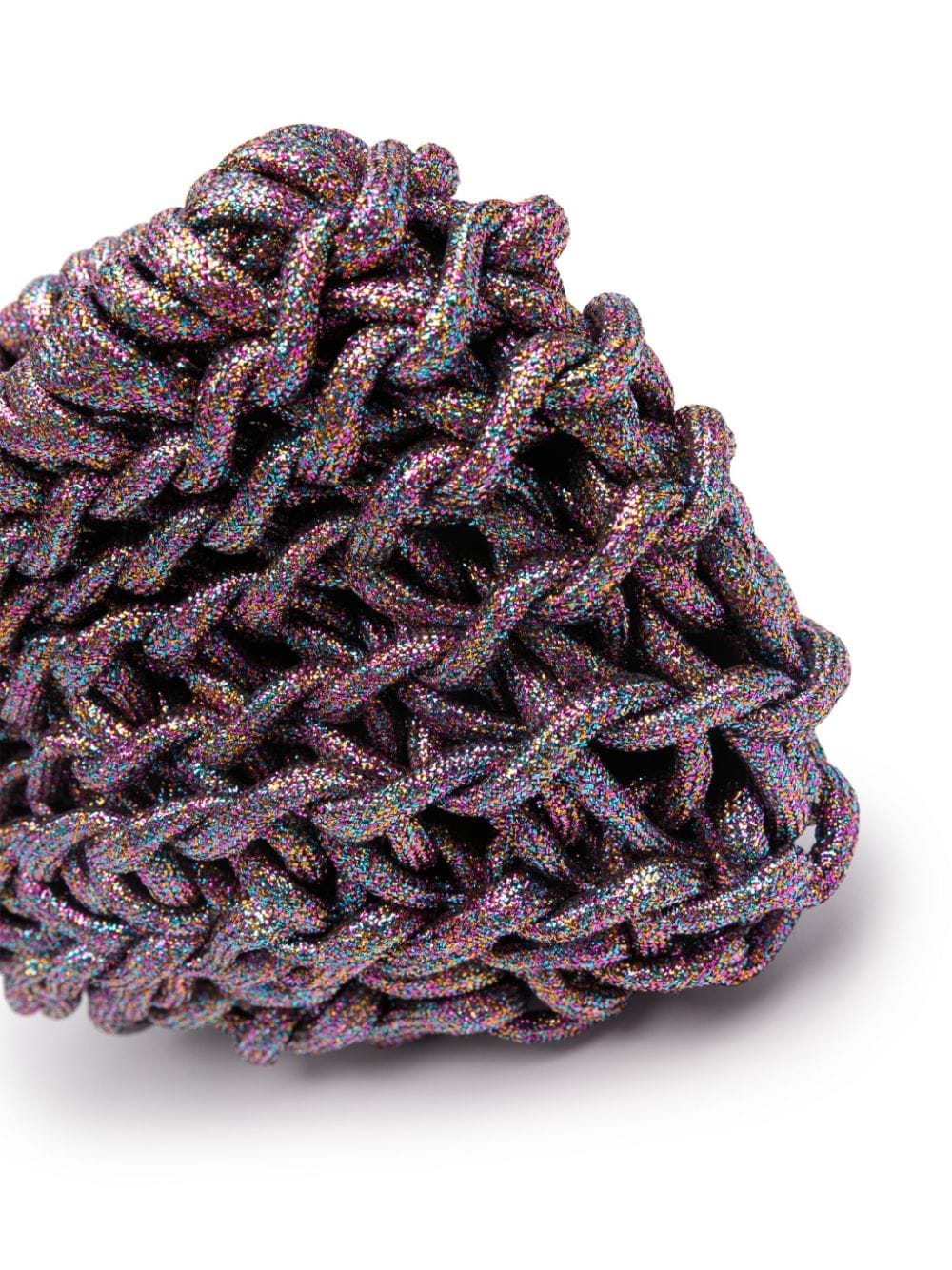 detail woven organic cotton lurex clutch purple handmade Italian designer bag Alienina Vero