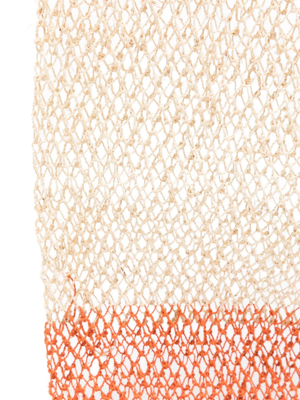 Bolso Kudzu artesanal en fibra de vid natural con dos franjas naranjas, tejido a mano en Laos