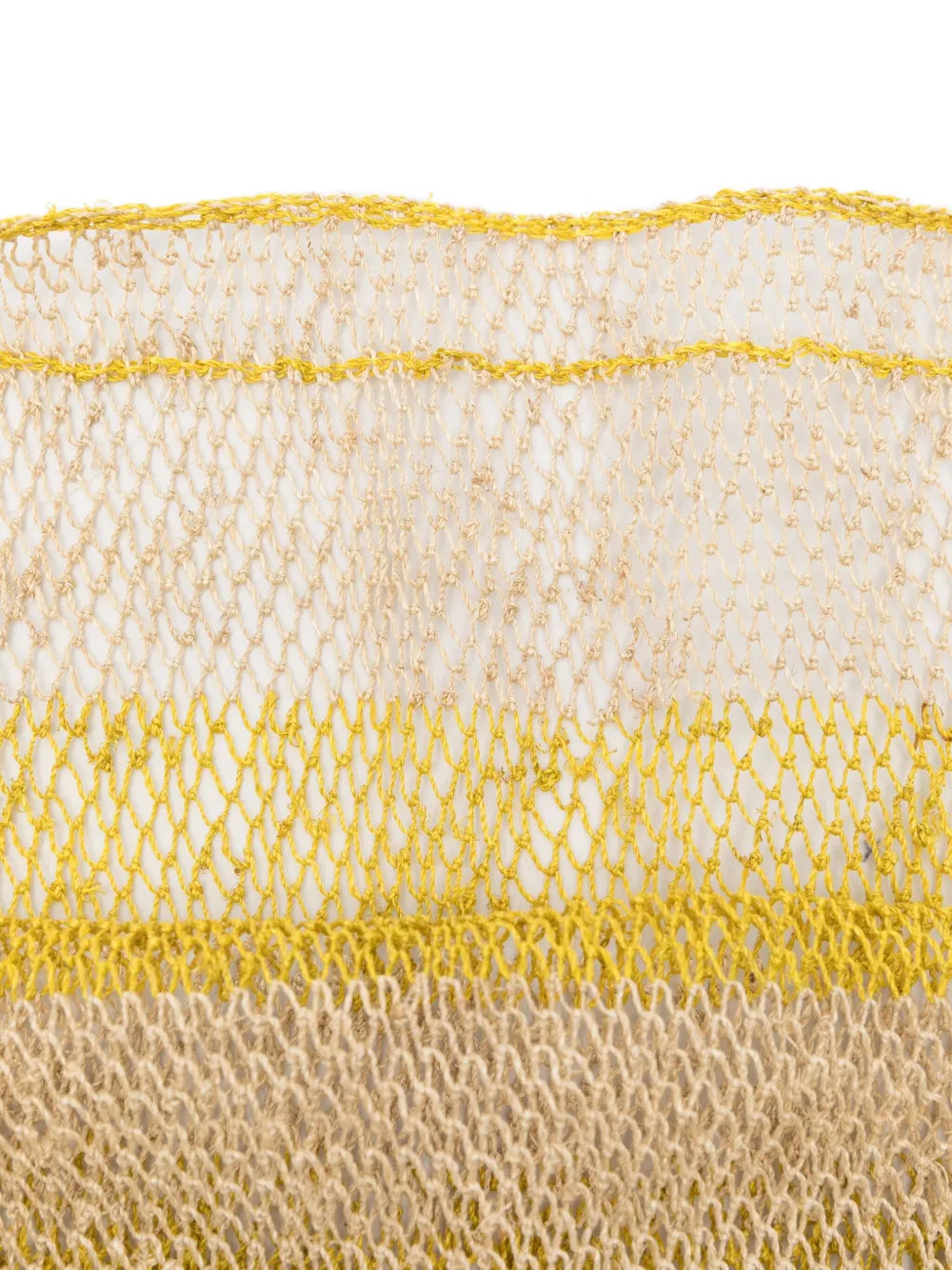 Bolso Kudzu artesanal en fibra de vid natural con rayas amarillas, tejido a mano en Laos