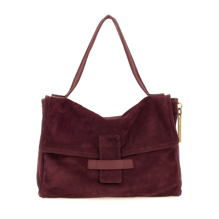 Bolso Caterina Lucchi Shoulder Bag Large Maria en color prugna, piel italiana artesanal
