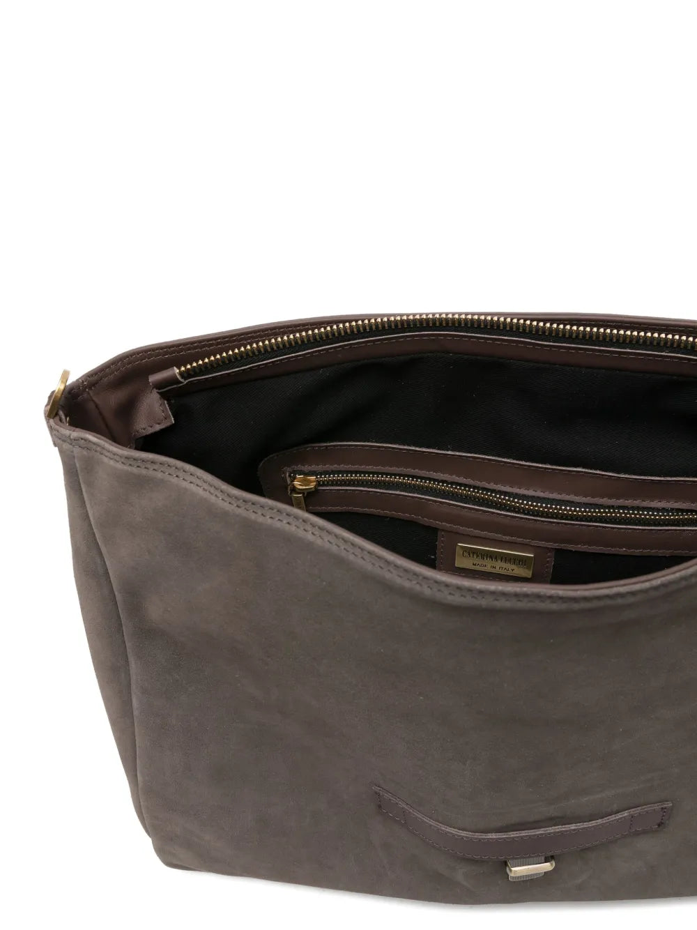Handmade Italian Shoulder Bag XL Maria in brown leather Caterina Lucchi