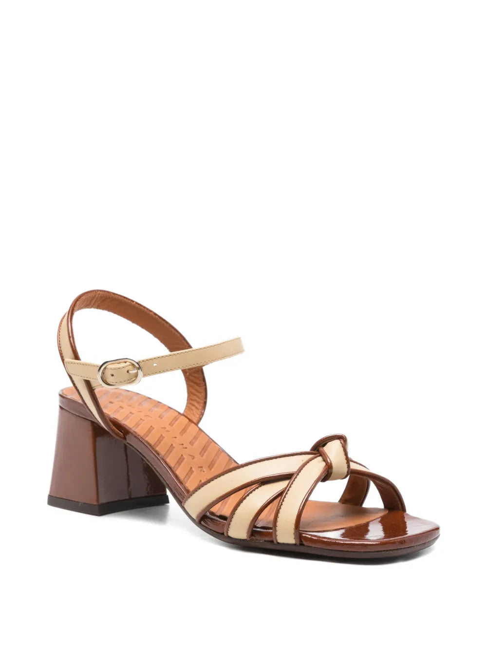 Chie Mihara Women’s cream and brown block heel sandal 4.5 cm