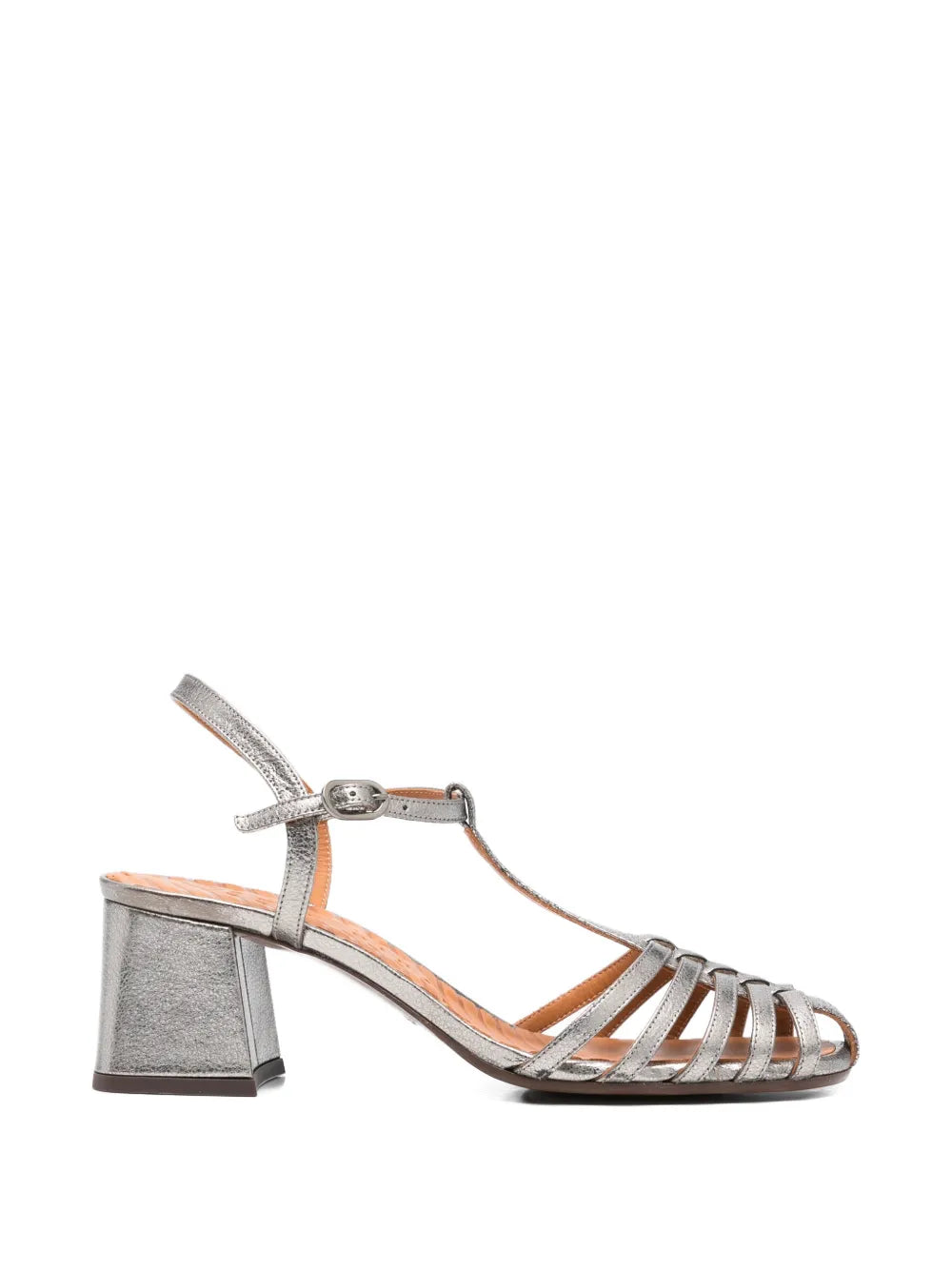Chie Mihara Mustel Iron silver metallic fisherman sandal with 5 cm block heel