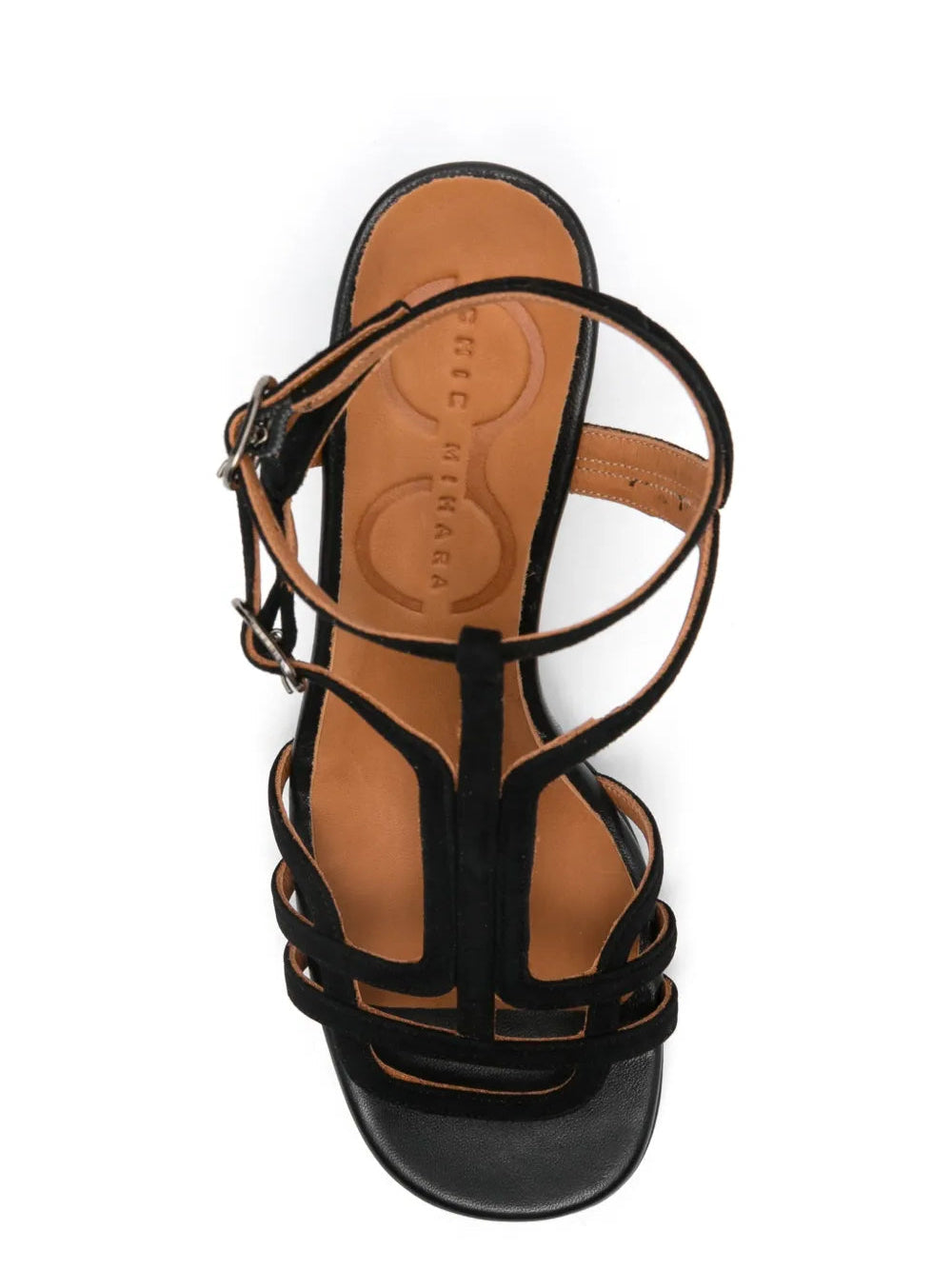 Chie Mihara Paladium black suede cage strap platform sandal, Chie Mihara leather insole, designer comfort sandals made in Spain