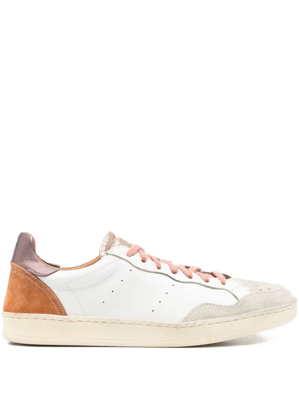 Elia Maurizi Felicia sneaker in off white, camel and bronze