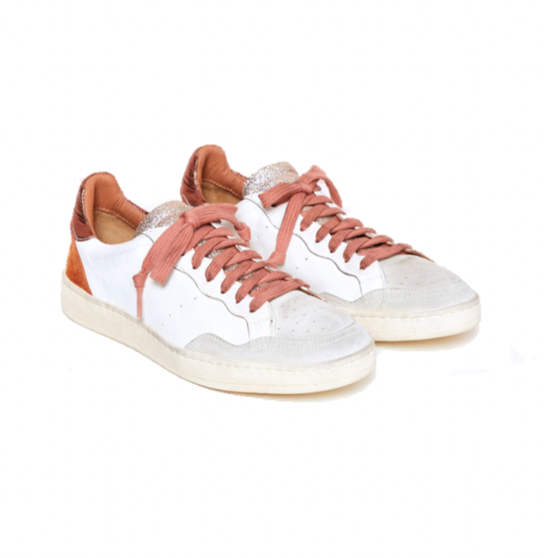 Elia Maurizi Felicia sneaker in off white, camel and bronze