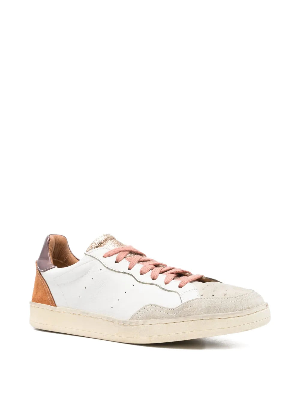 Elia Maurizi Felicia sneaker in off white, camel and bronze