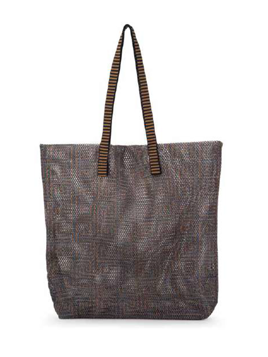 Épice Paris Kanpur large tote bag in rosso dark graphic pattern, 36x29x10 cm, with long woven handles and removable inner zip pouch