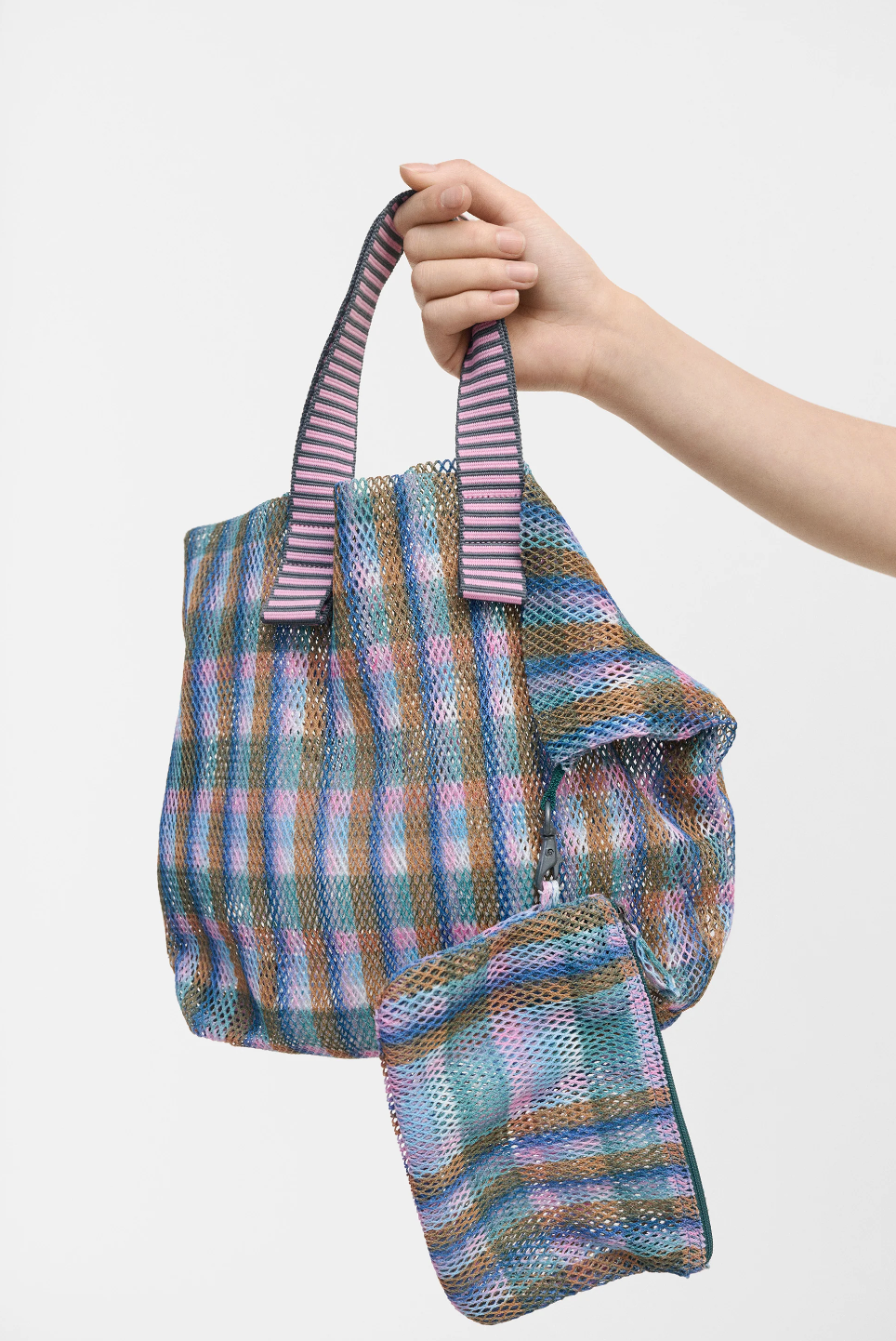 ÉPICE Paris Kanpur Pink small tote bag with removable pouch 29x25 cm