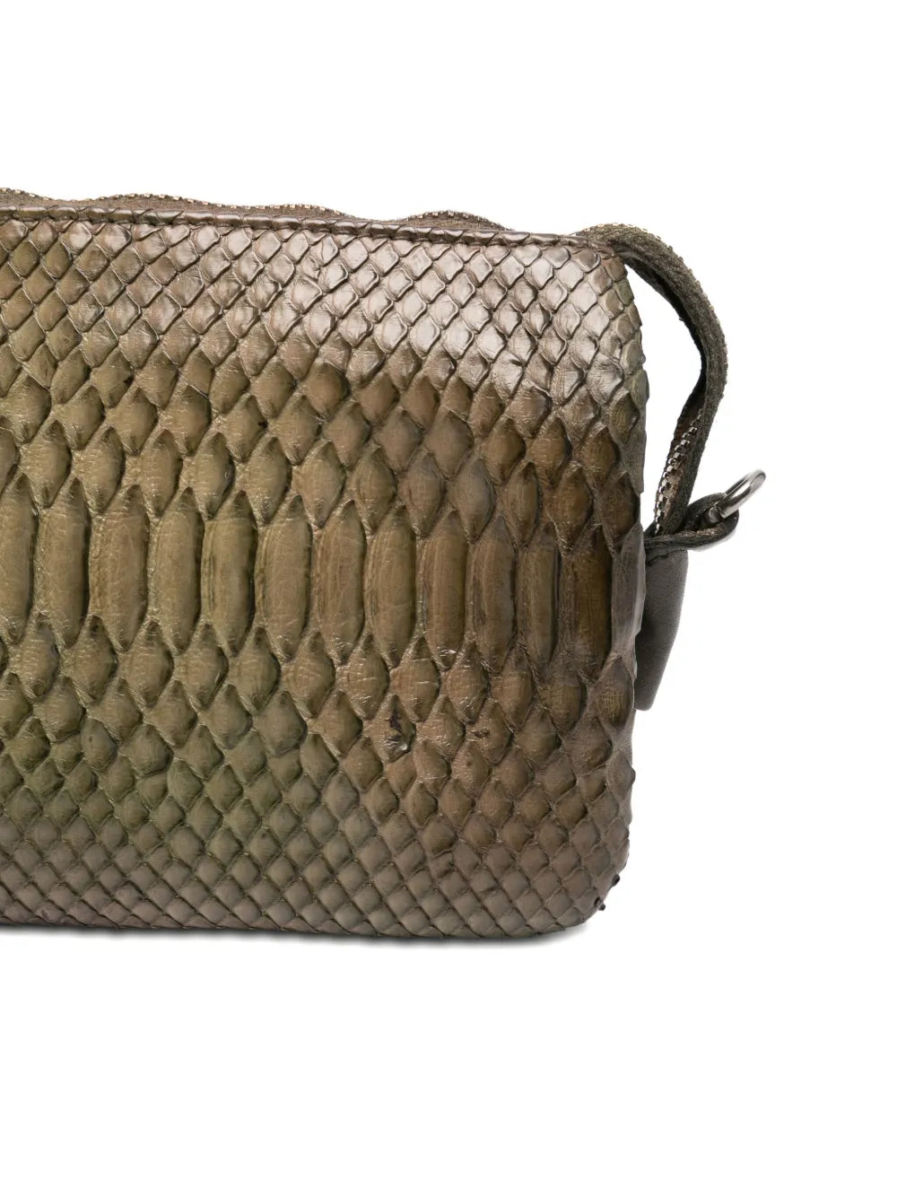 Italian artisan python handbag with adjustable strap and clutch option