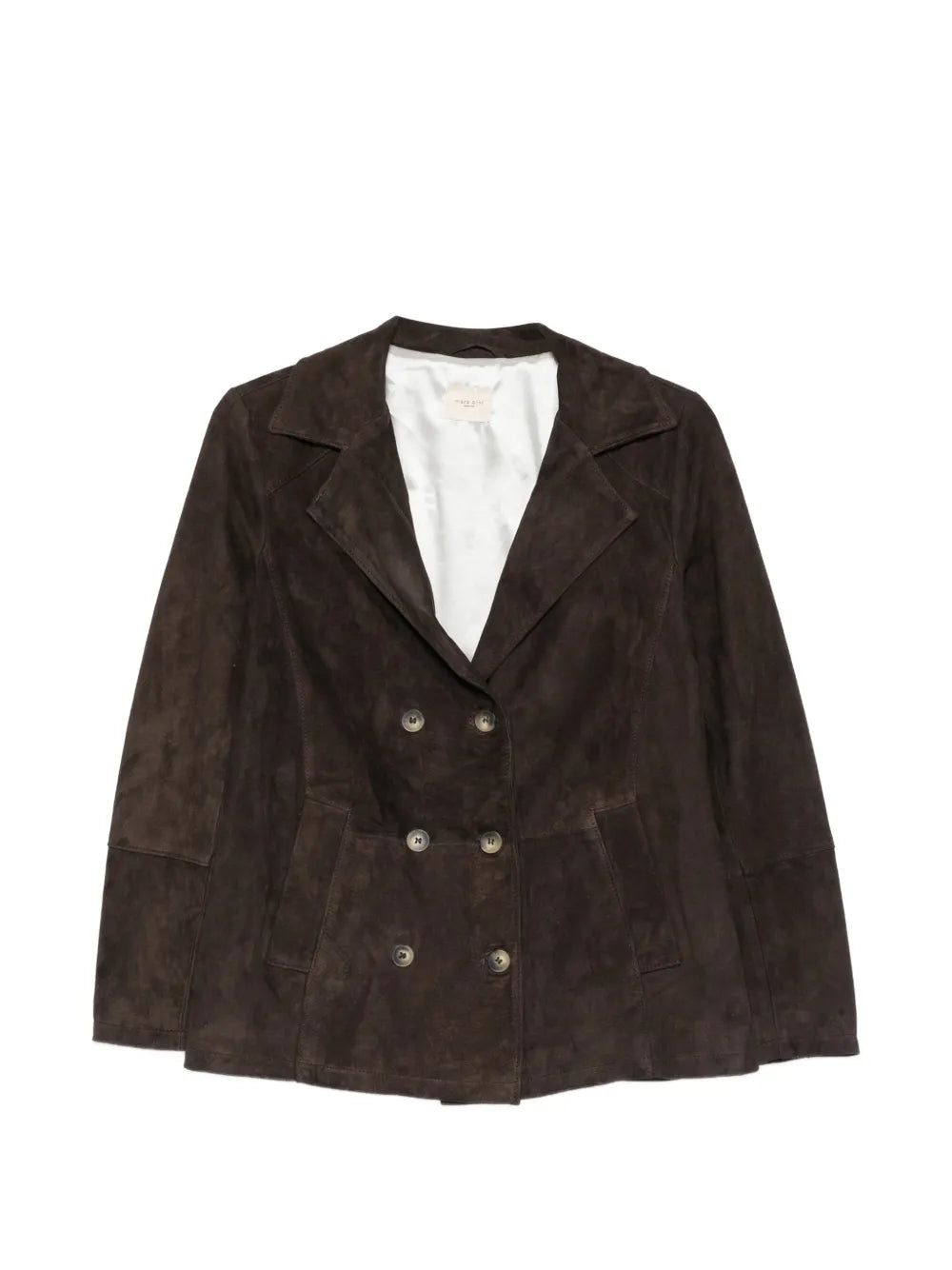 MARA BINI Testa di Moro kid suede double-breasted blazer