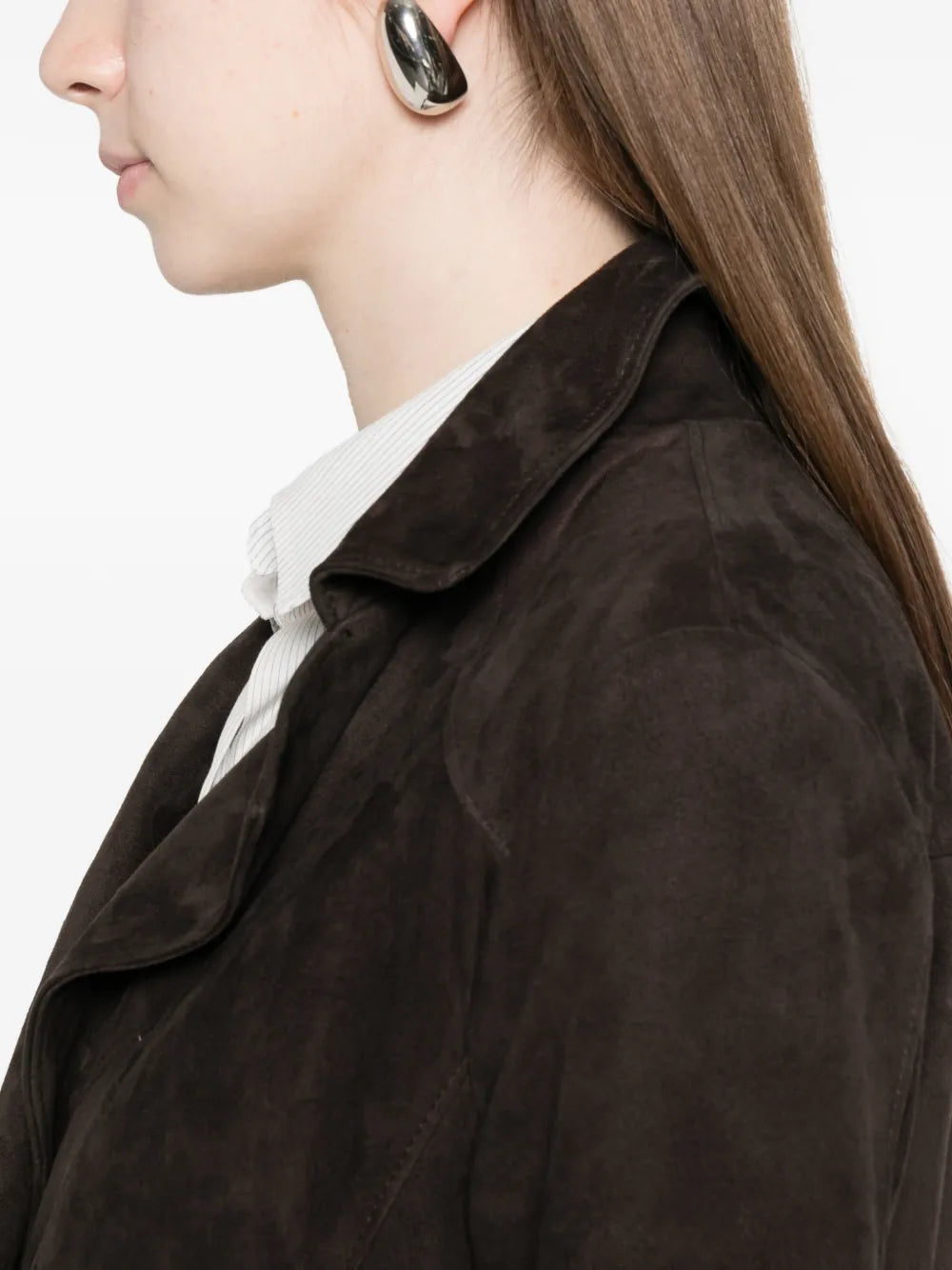 MARA BINI Testa di Moro kid suede double-breasted blazer