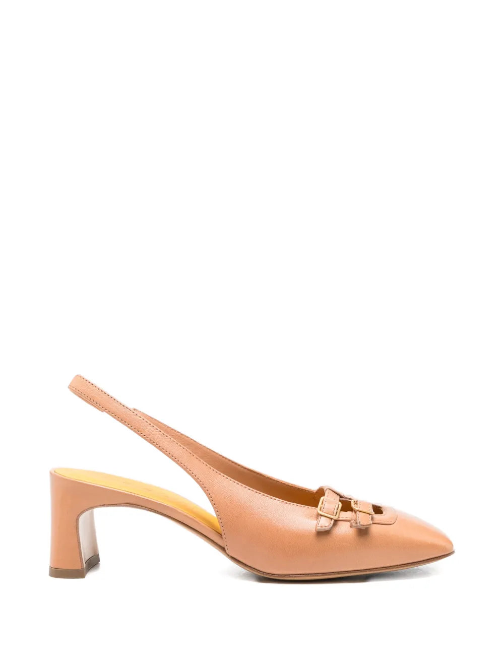 Mara Bini slingback mid heel shoe in nude leather