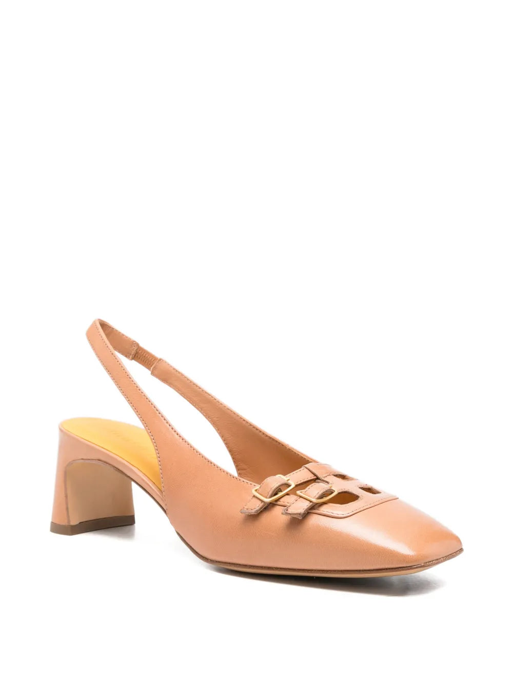 Mara Bini slingback mid heel shoe in nude leather