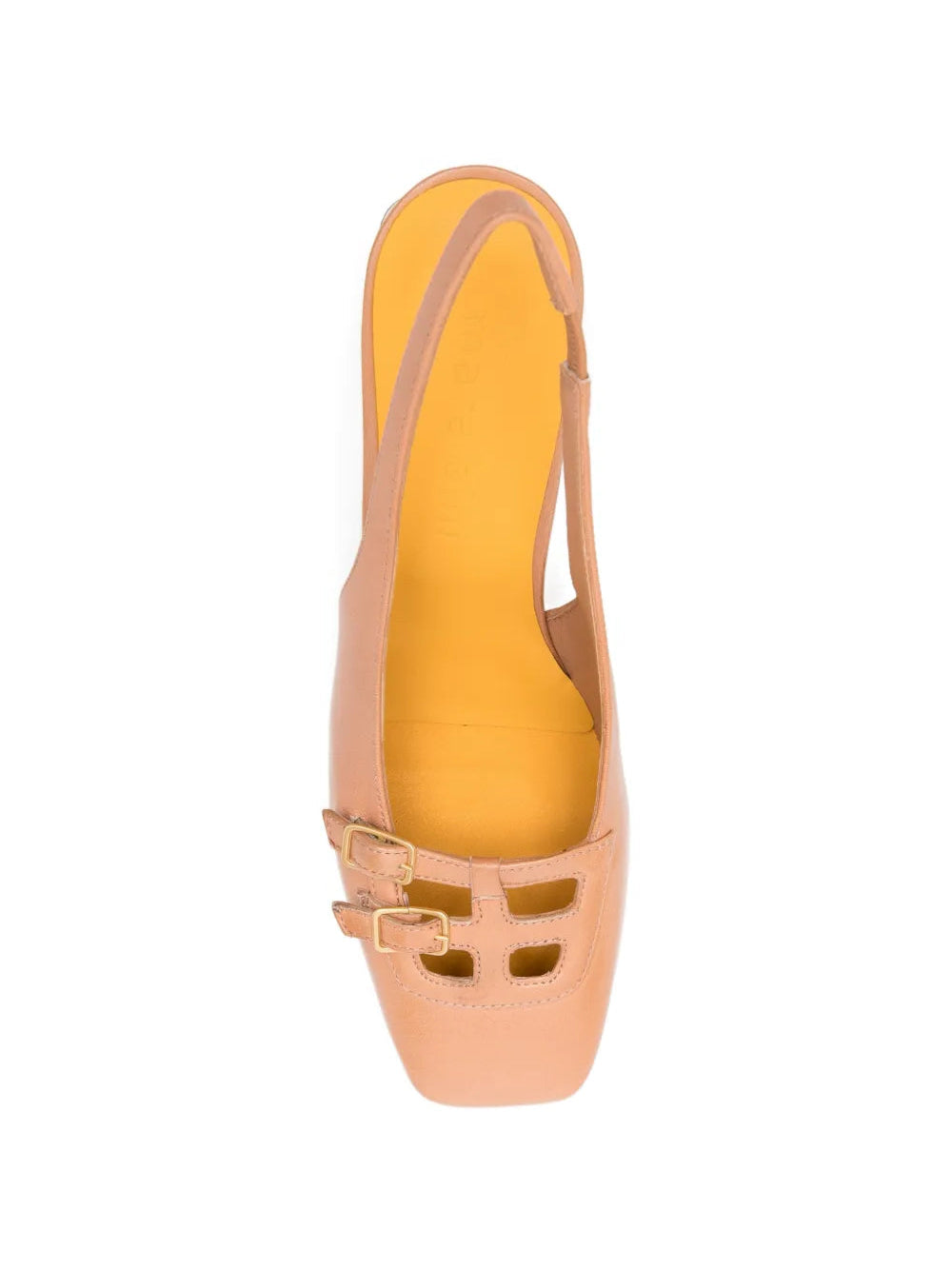 Mara Bini slingback mid heel shoe in nude leather