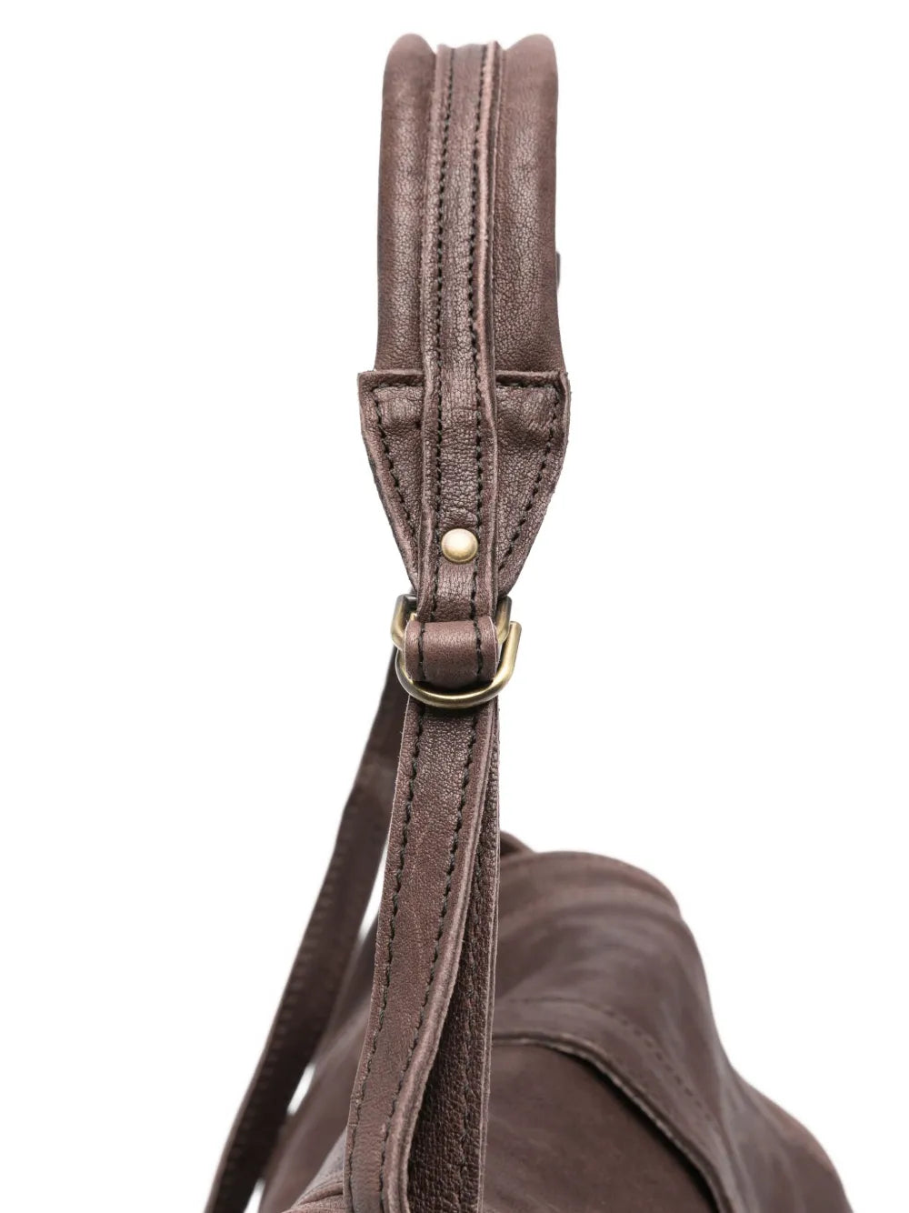 Artisanal testa di moro leather bag by Mialuis, crafted from 100% vegetable-tanned leather, sustainable and handmade in Italy.