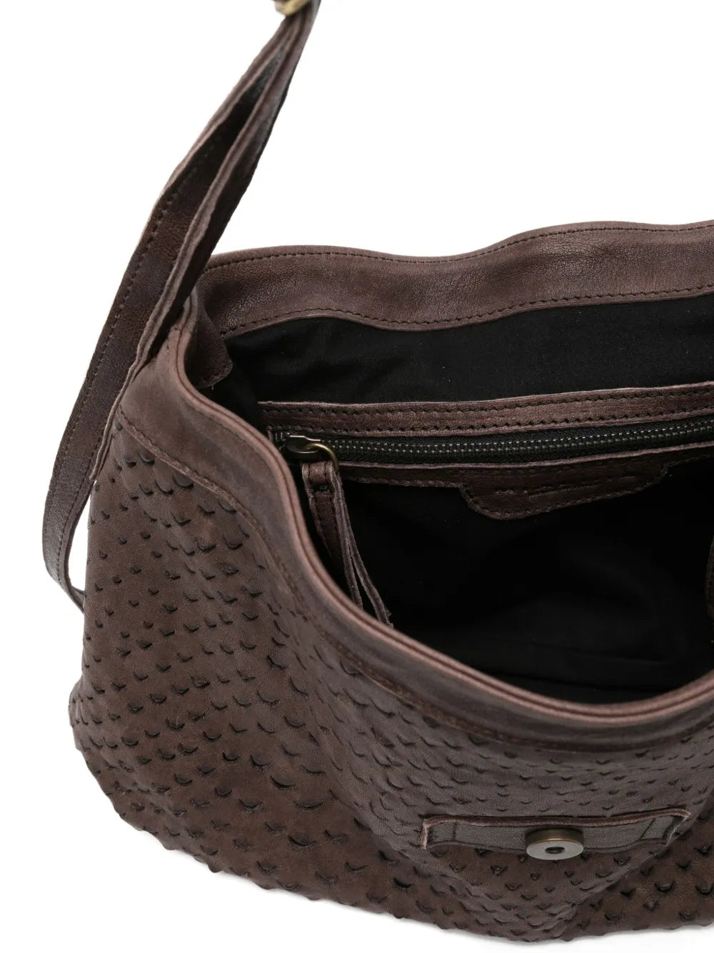Artisanal testa di moro leather bag by Mialuis, crafted from 100% vegetable-tanned leather, sustainable and handmade in Italy.