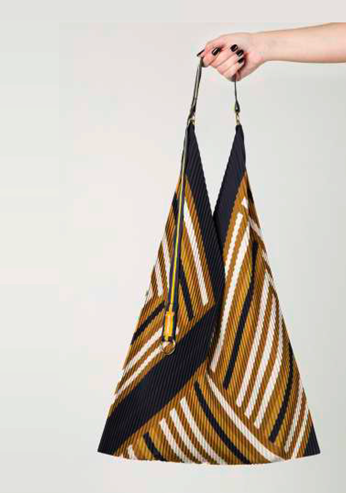 Multitudes Grace pleated hobo bag in recycled satin multicolor