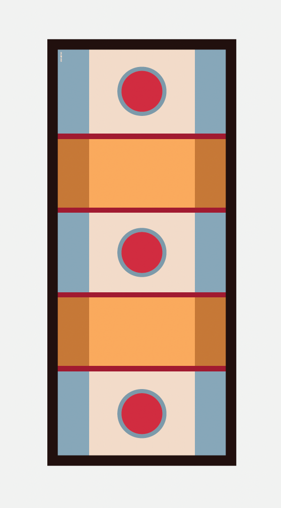 Multitudes pleated scarf Afrodite avio saffron geometric print flat lay full view