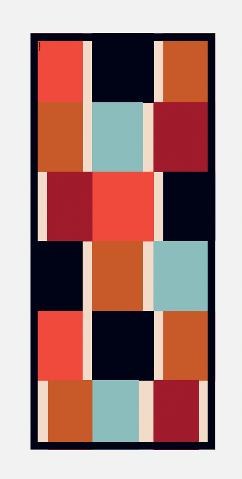 Multitudes pleated scarf Atena baby blue moka geometric block print flat lay full view