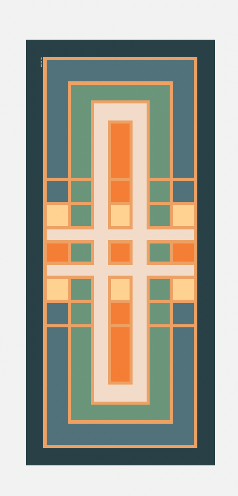 Multitudes pleated scarf Era blue sage terracotta art deco geometric print flat lay full view