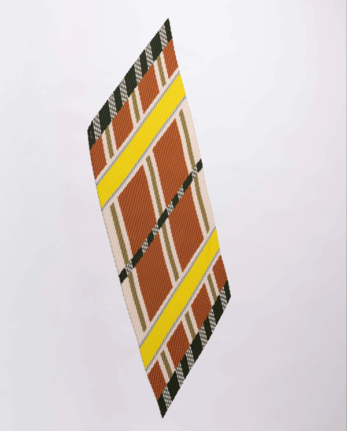 Multitudes pleated scarf Selene beige bronze terracotta yellow recycled polyester silk-effect