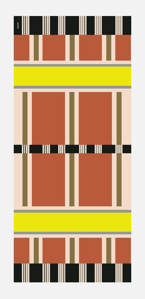 Multitudes pleated scarf Selene beige bronze neon yellow black houndstooth Bauhaus geometric print flat lay