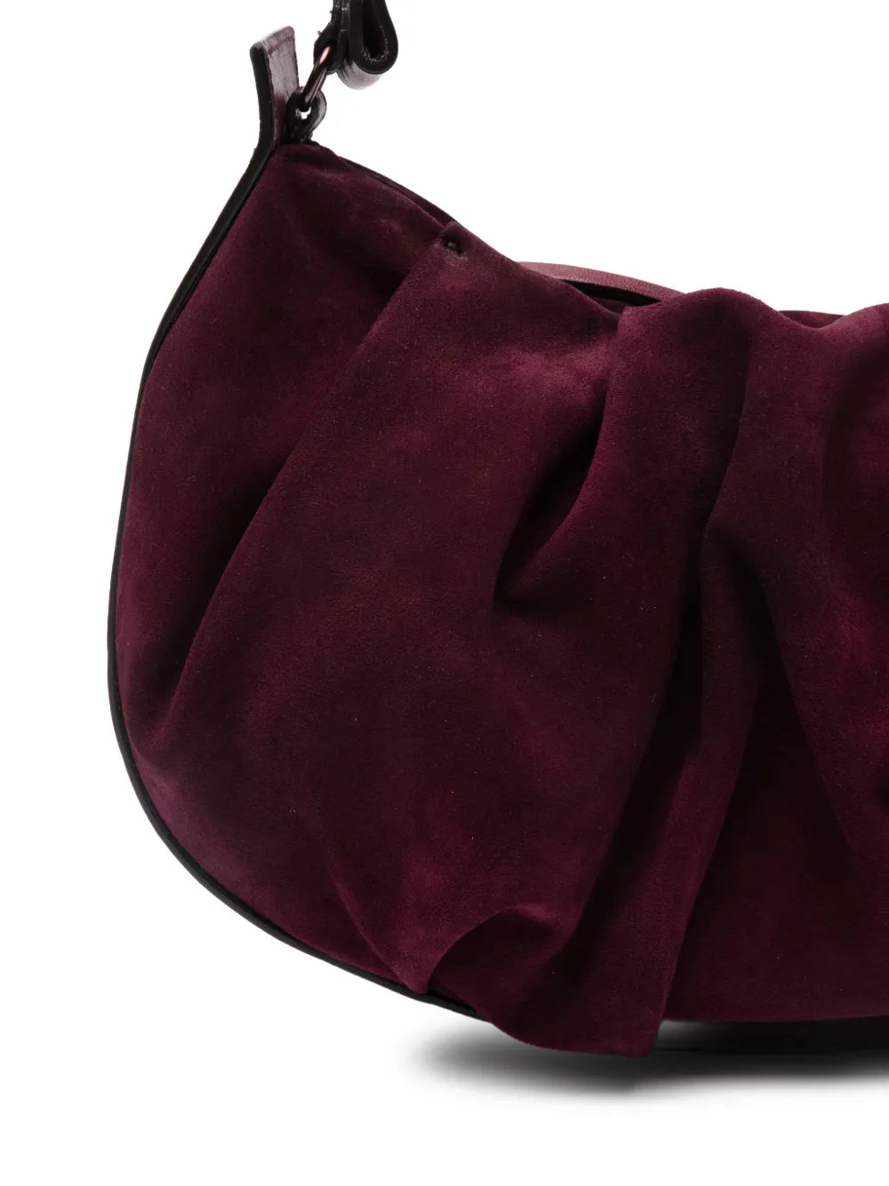 Reptile’s House H845 Nika Bordeaux suede shoulder bag with adjustable strap