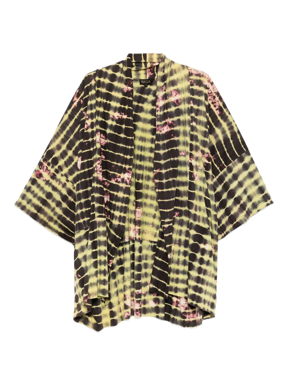 Kimono de algodón shibori en tonos verdes | Diseño artesanal