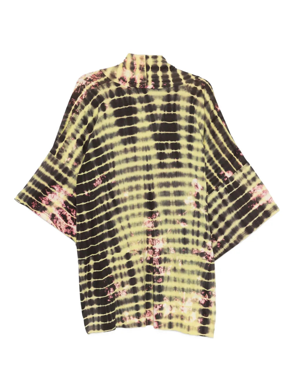 Kimono de algodón shibori en tonos verdes | Diseño artesanal