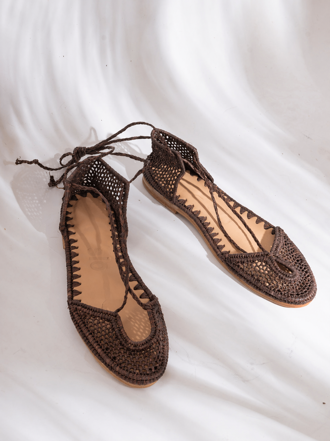 Raffia Ballerinas — Coffee