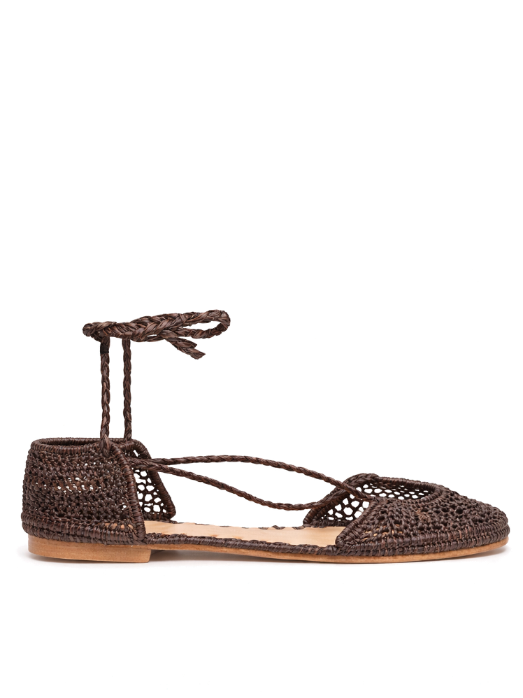 Raffia Ballerinas — Coffee