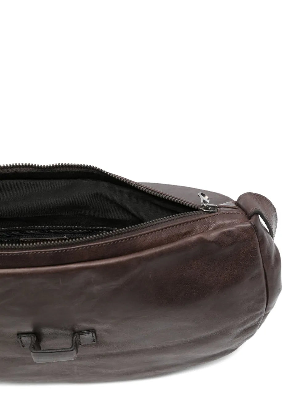 Sommet Alexi coffee leather bag handcrafted in Italy with vegetable tanned leather