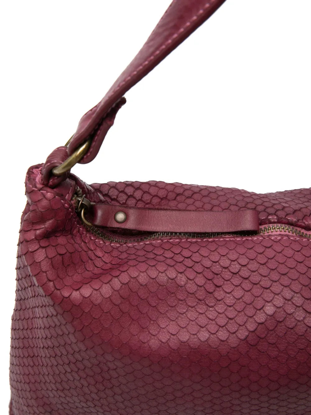 Textured tote bag Corda 358/C in Bordeaux leather, double handle for shoulder or crossbody, made in Italy