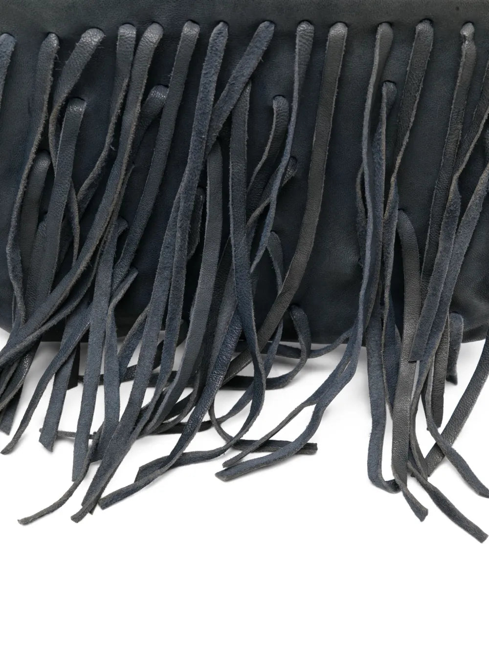 Sommet COUNTRY FRANGE Danubio blue leather fringe crossbody bag handmade in Italy with natural vegetable tanning