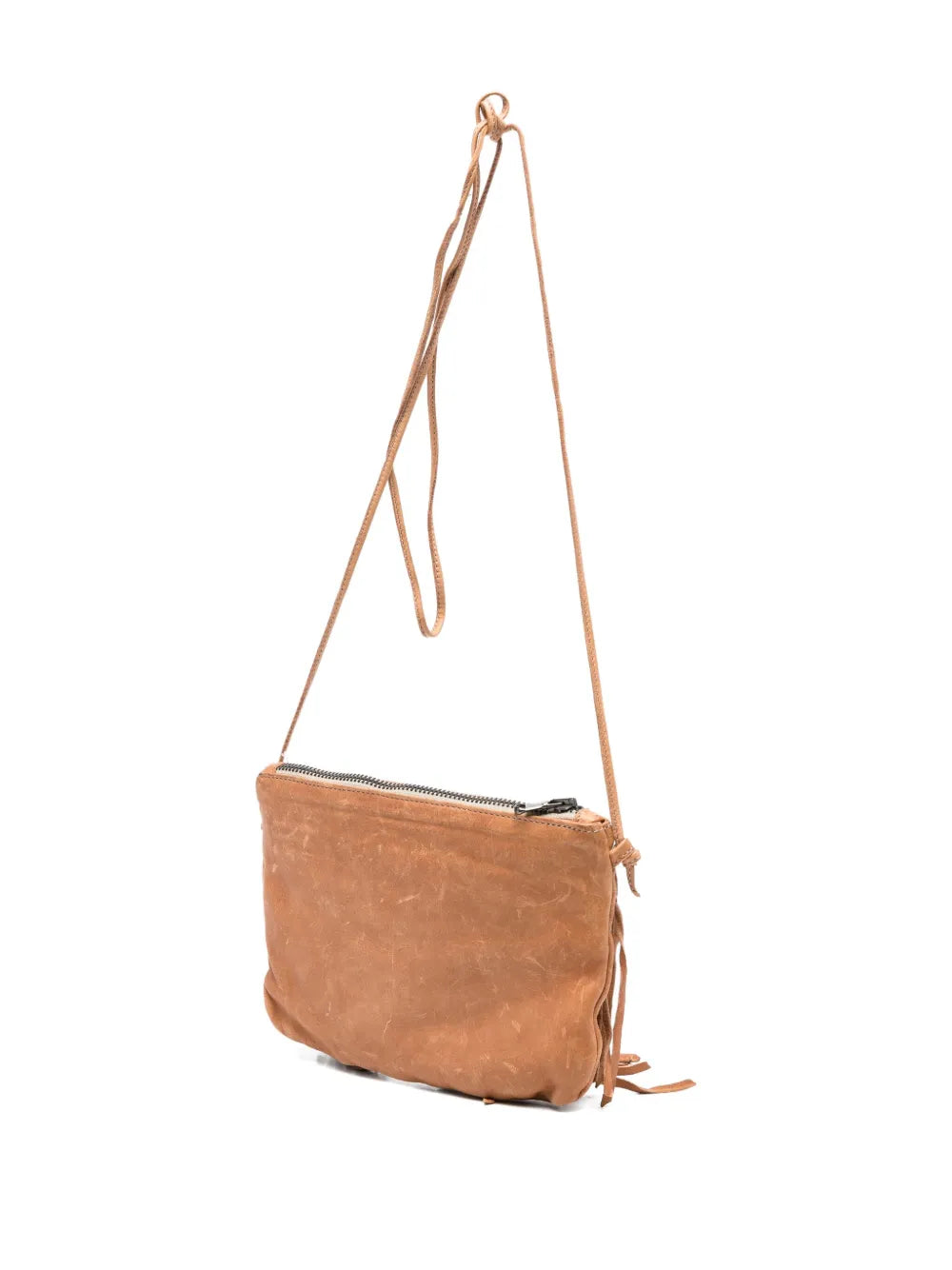 Sommet Country Frange Sand leather bag with fringe, front view