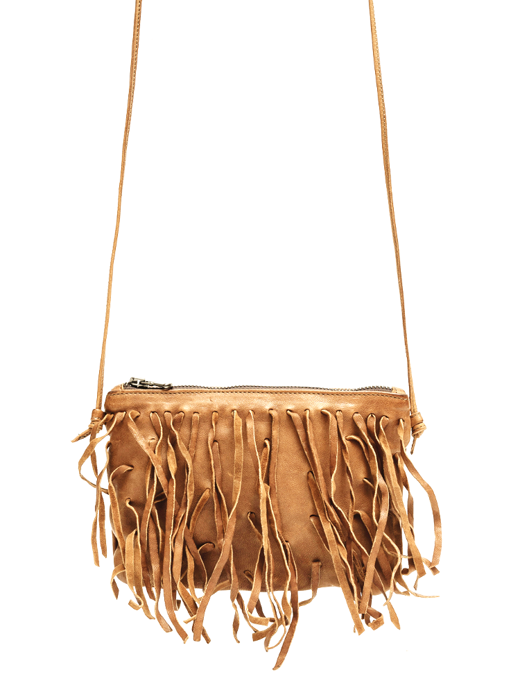 Sommet COUNTRY FRANGE sand leather fringe crossbody bag handmade in Italy with natural vegetable tanning