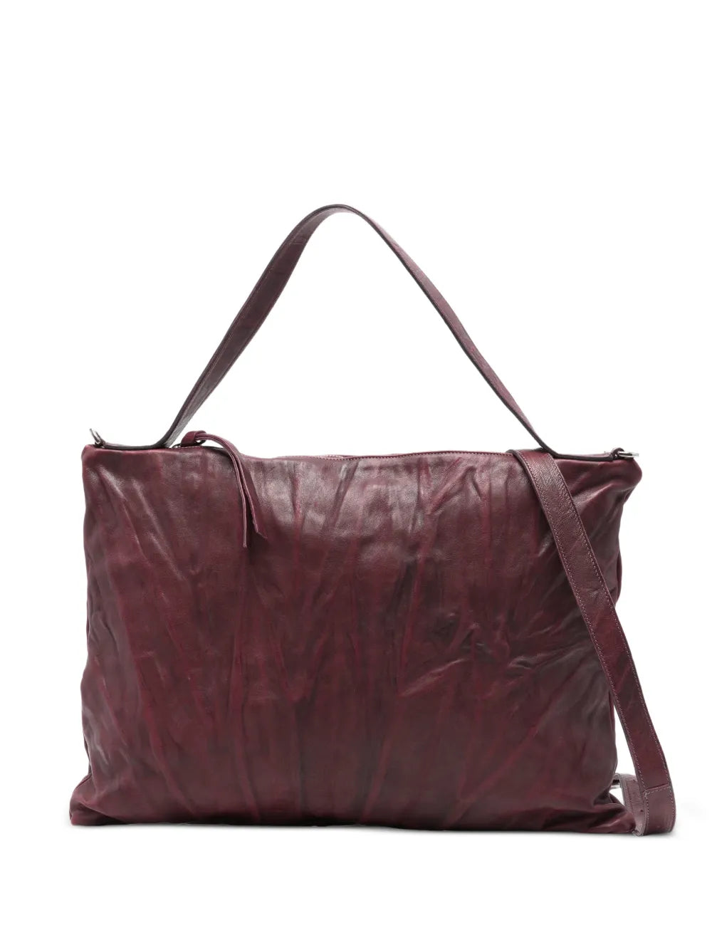 Sommet Lexi Medium bag in barolo wrinkled leather, medium size 35x45, laptop
