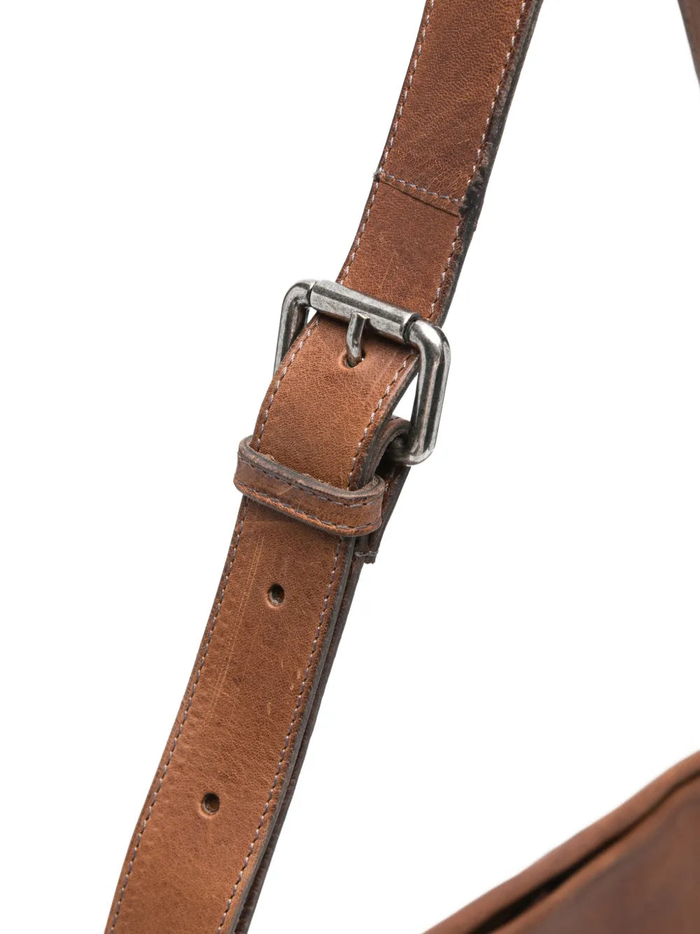 Sommet Lidia cacao vegetable-tanned leather sack bag with waxed finish and adjustable strap, handmade in Italy